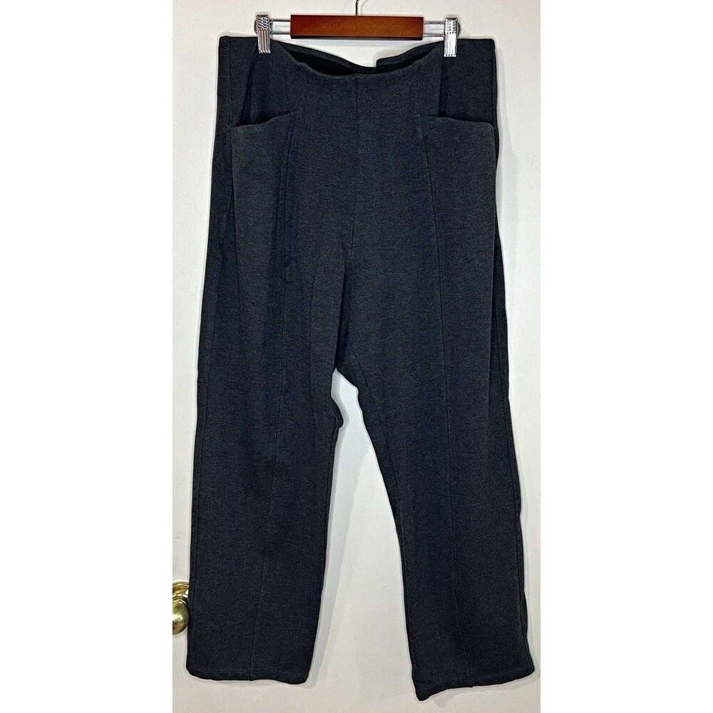 Old Navy Womens Gray Ponte Pants XL High Rise Tapered Pockets Stretch Pull-On